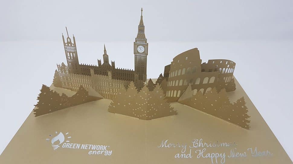 Green Network Energy laser cut Christmas Card