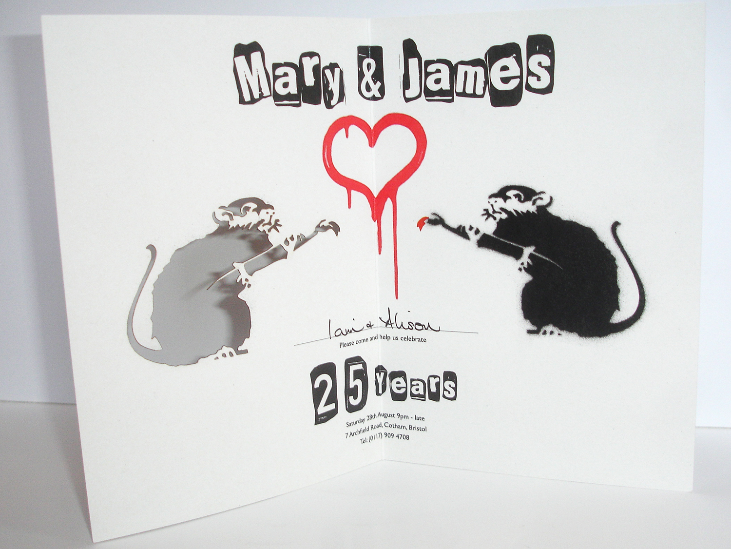 Contempory laser cut card for a wedding anniversary 
