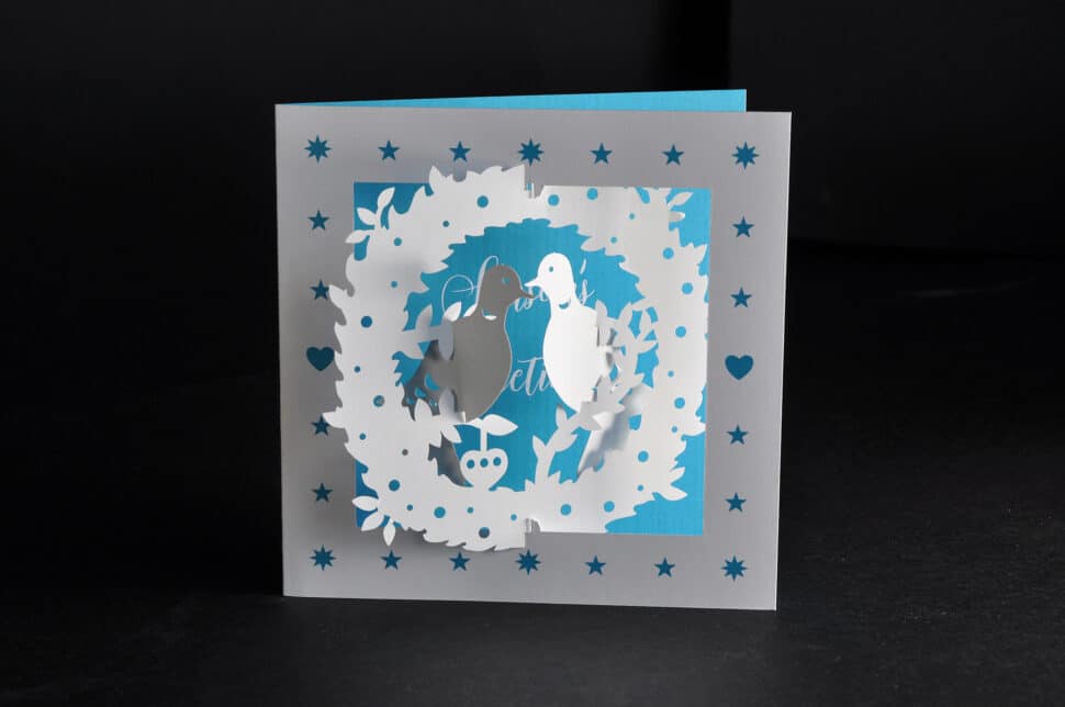 two turtle doves 3d card