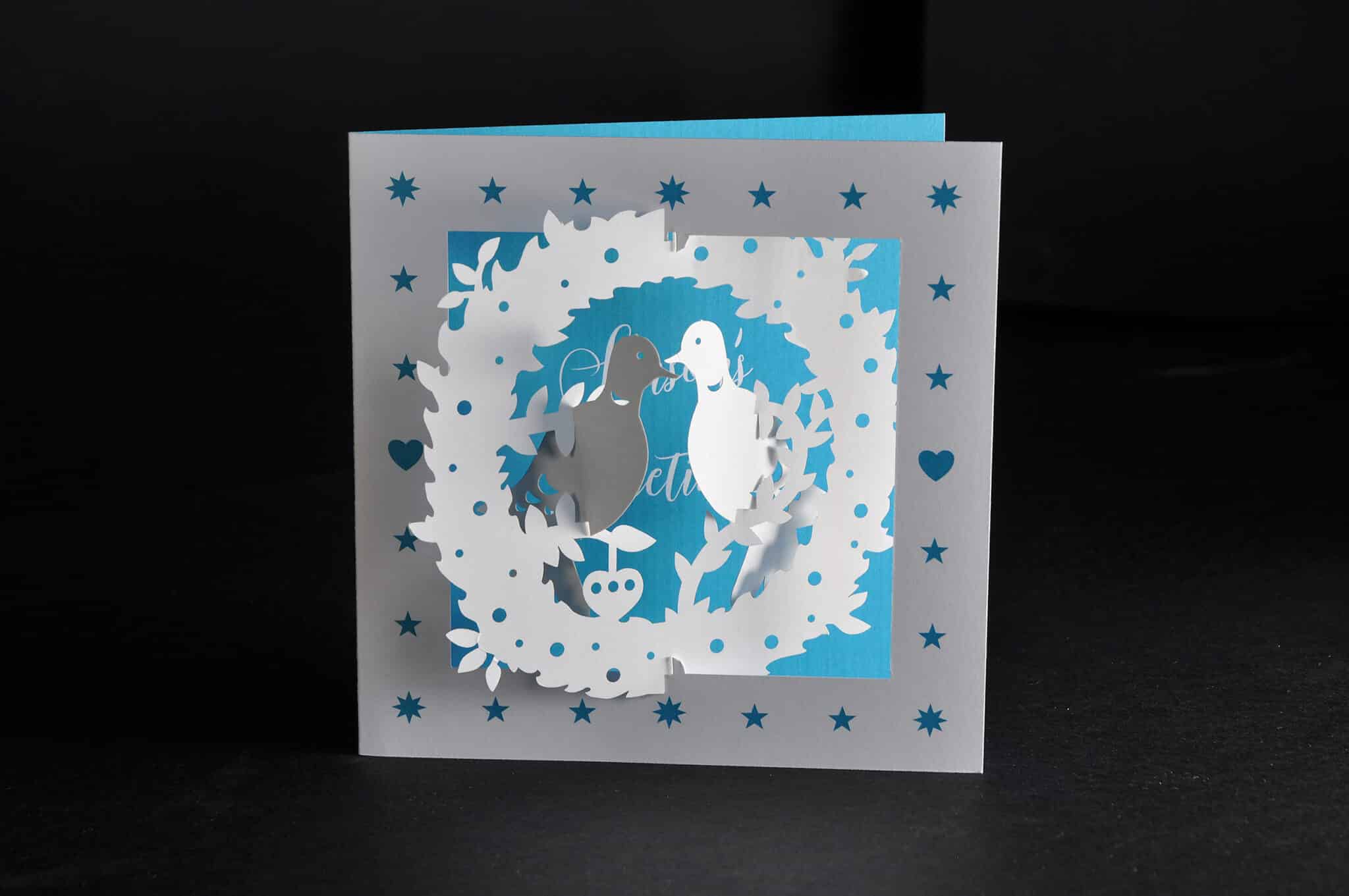 Two Turtle Doves 3d Card - Papersmyths' Personal Card - Papersmyths